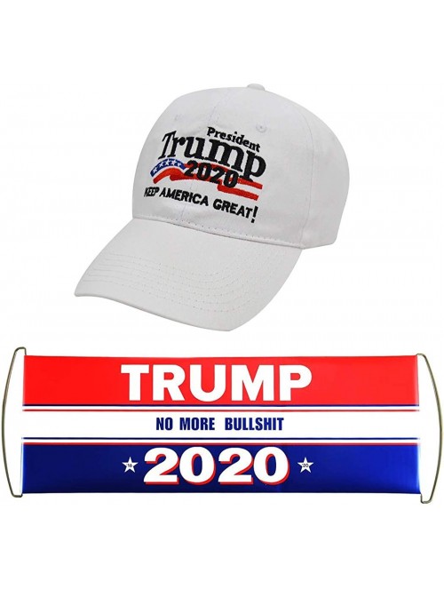 Baseball Caps Trump 2020 Hat & Flag Keep America Great Campaign Embroidered/Printed Signature USA Baseball Cap - White Star -...