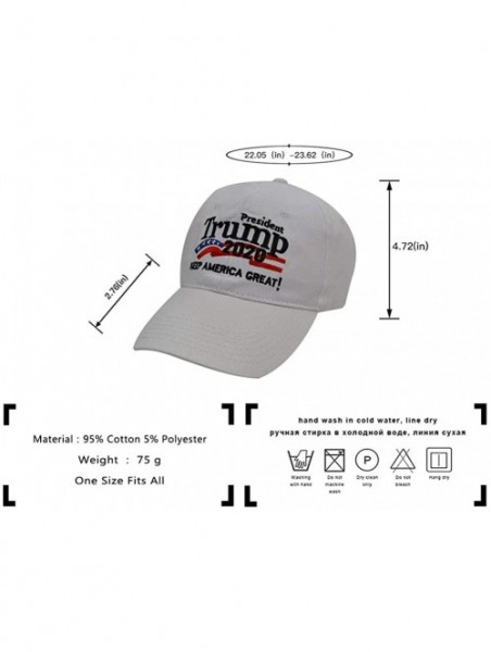 Baseball Caps Trump 2020 Hat & Flag Keep America Great Campaign Embroidered/Printed Signature USA Baseball Cap - White Star -...