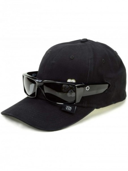 Baseball Caps Circle Patch Adjustable Trucker- Sunglasses Keeper - Black - CH18X9Q6GC4 $40.59