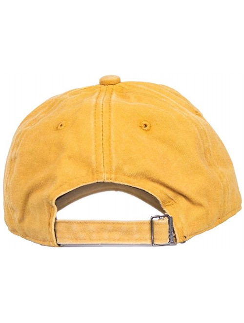 Baseball Caps Men's Baseball Cap Dad Hat Washed Distressed Easily Adjustable Unisex Plain Ponytai Trucker Hats - Yellow - CX1...