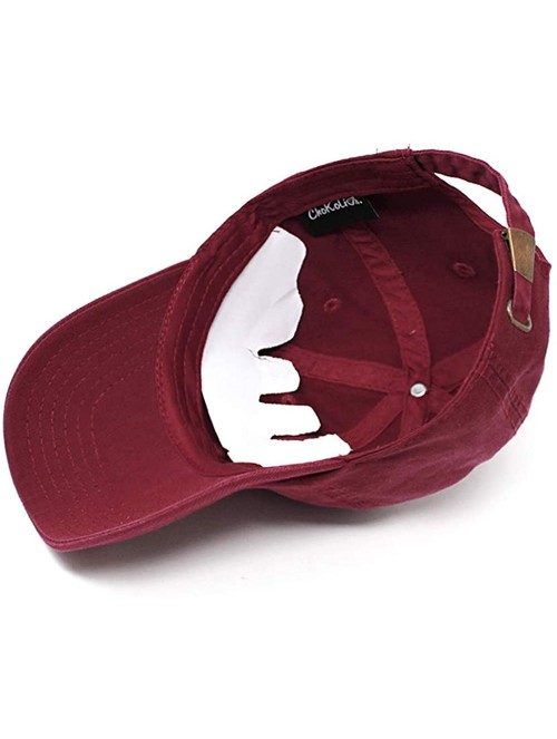 Baseball Caps Be Kind Trendy Fashion Dad Hat Cotton Baseball Cap Polo Style Low Profile - Cotton Burgundy - CI18SXQKX70 $17.36