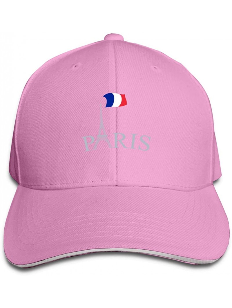 Baseball Caps Paris France Flag Baseball Cap Unisex Sports Adjustable Dad Ball Hat - Pink - CU196SY0AT5 $13.96