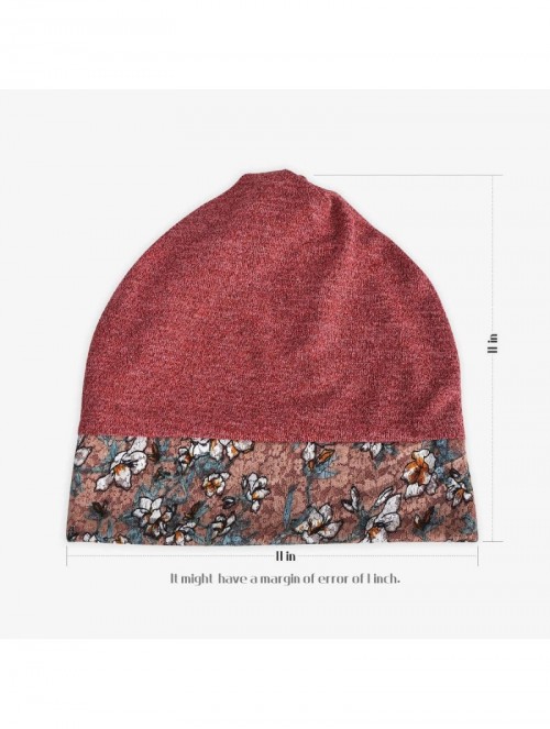 Skullies & Beanies Women's Cotton Lace Baggy Slouchy Beanie Chemo Hat Cap Scarf - Red - C1193TY6YLT $12.83