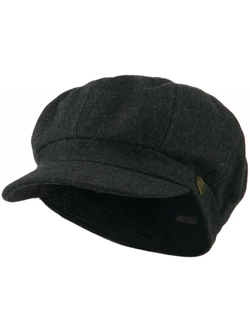 Newsboy Caps Wool Solid Spitfire Hat - Dark Grey - CG11I67LSVL $28.22