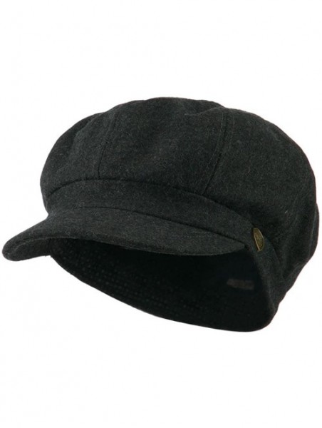 Newsboy Caps Wool Solid Spitfire Hat - Dark Grey - CG11I67LSVL $28.22