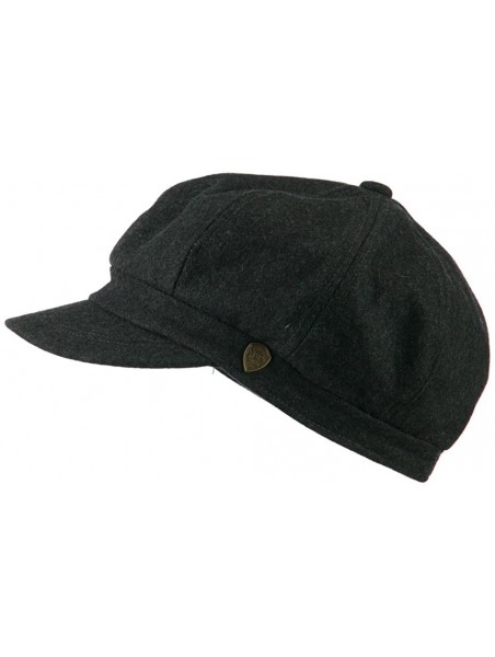 Newsboy Caps Wool Solid Spitfire Hat - Dark Grey - CG11I67LSVL $28.22