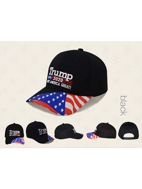 Baseball Caps Make America Great Again Donald Trump USA Cap Adjustable Baseball Hat - Black 5 - C118WGOYTYD $11.80