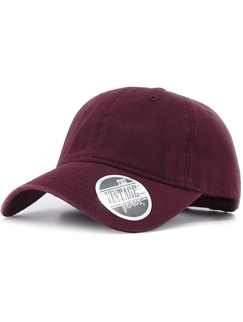 Baseball Caps Classic Washed Cotton Twill Low Profile Adjustable Baseball Cap - Maroon - CC12C7ZA3PN $17.52