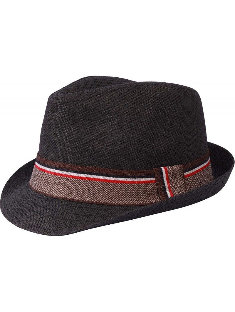 Fedoras Vintage Unisex Fedora Hat Classic Timeless Light Weight - 2121 - Black - CT18ARQ5GNL $16.22