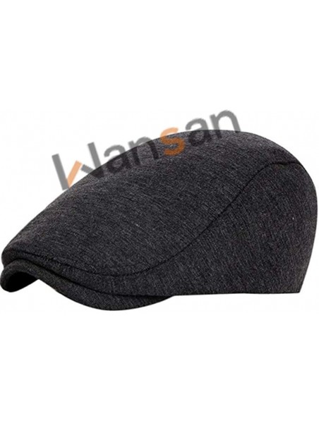 Newsboy Caps Men's Newsboy Gatsby Cabbie Hats Cotton Adjustable Driving Winter Hat - Deep Grey - CC18M3YTA2Y $11.42