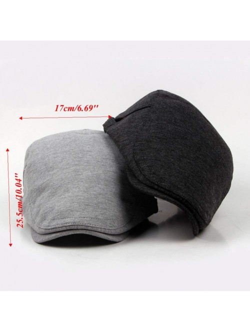 Newsboy Caps Men's Newsboy Gatsby Cabbie Hats Cotton Adjustable Driving Winter Hat - Deep Grey - CC18M3YTA2Y $11.42