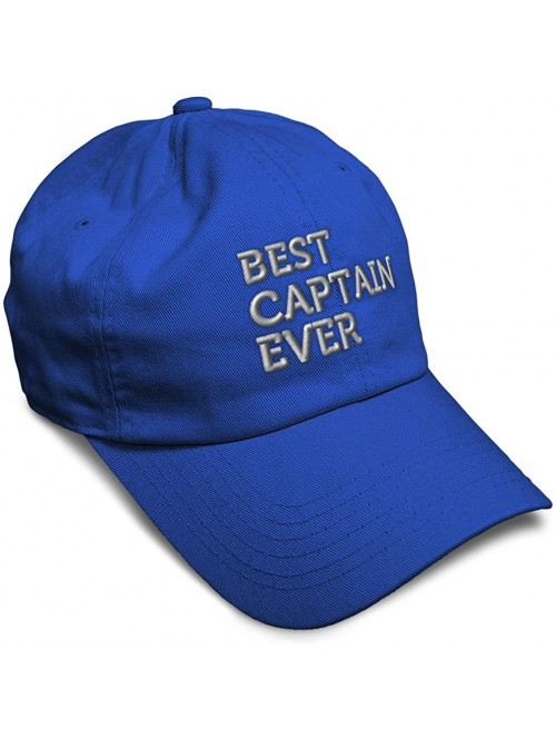 Baseball Caps Custom Soft Baseball Cap Best Captain Ever Embroidery Dad Hats for Men & Women - Royal Blue - CO18AAOQUQY $18.86