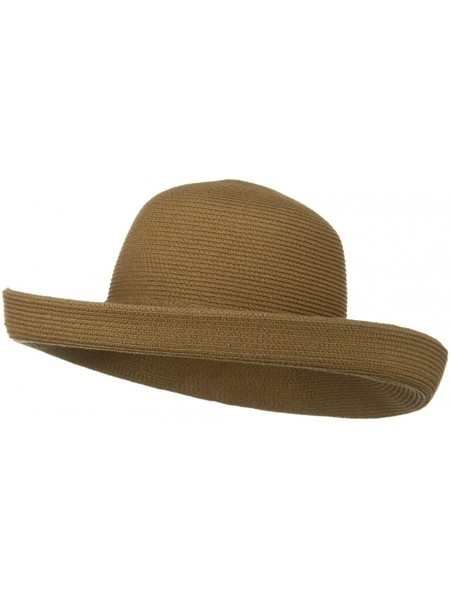 Sun Hats UPF 50+ Cotton Paper Braid Large Kettle Brim Hat - Bronze - Multicoloured - CR116MT0WO9 $52.04