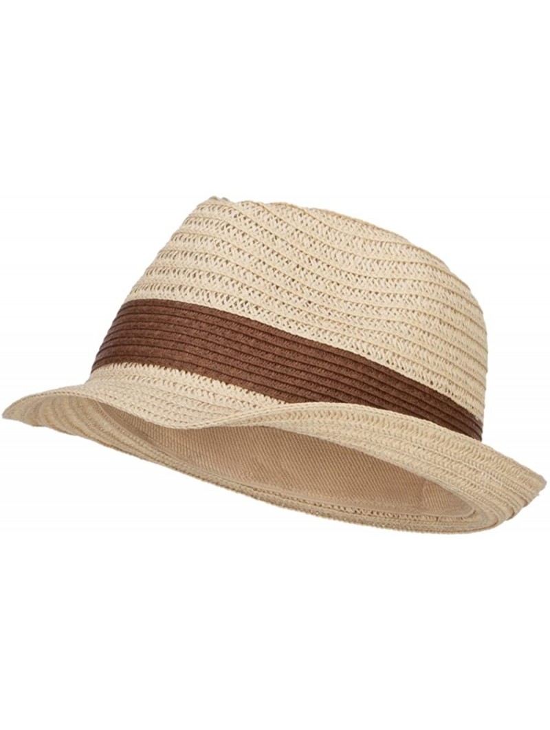 Fedoras Women's Toyo Braid Fedora Hat - Natural Brown - CF12O1ANSJD $34.22