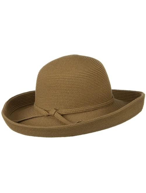 Sun Hats UPF 50+ Cotton Paper Braid Large Kettle Brim Hat - Bronze - Multicoloured - CR116MT0WO9 $52.04