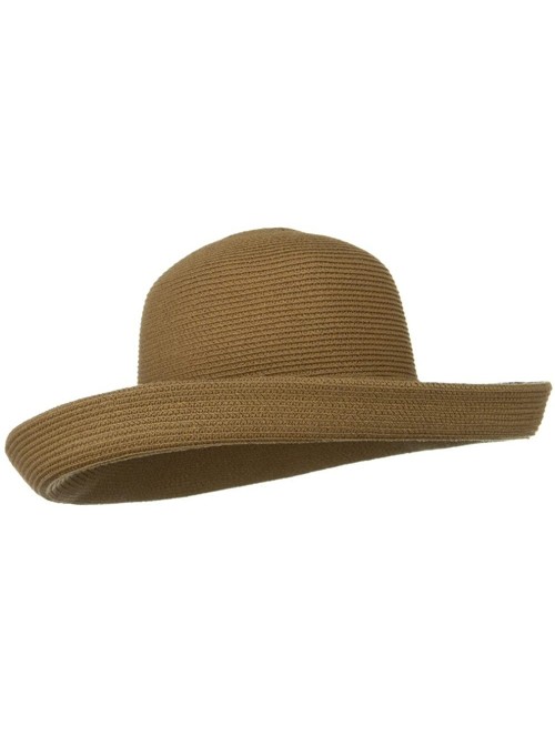 Sun Hats UPF 50+ Cotton Paper Braid Large Kettle Brim Hat - Bronze - Multicoloured - CR116MT0WO9 $52.04