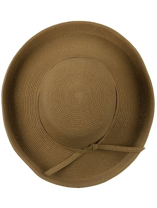 Sun Hats UPF 50+ Cotton Paper Braid Large Kettle Brim Hat - Bronze - Multicoloured - CR116MT0WO9 $52.04