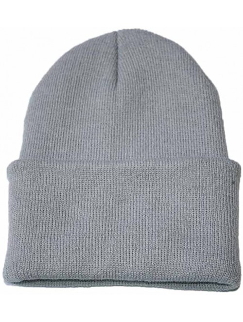 Skullies & Beanies Unisex Slouchy Knitting Beanie Hip Hop Cap Warm Winter Ski Hat - Gray - CR18HYWA000 $10.31