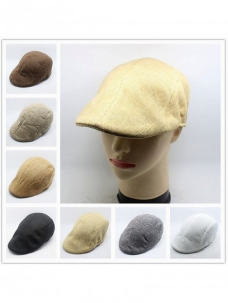 Skullies & Beanies Cotton Male Ladies Casual Newsboy Caps Berets - Cream - CA1872OY02T $12.24