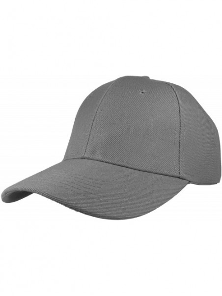 Baseball Caps Plain Blank Baseball Caps Adjustable Back Strap Wholesale Lot 6 Pack - Dark Grey - CK180Z0LNZK $22.00