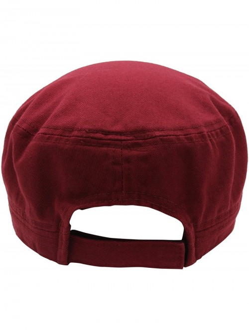 Baseball Caps Cadet Army Cap - Military Cotton Hat - Burgundy - CX12GW5UVGL $12.03