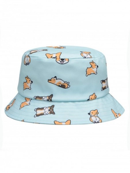 Bucket Hats Mens Womens Trends Fashion Bucket Hat - Corgi Blue - C31953D6X67 $22.36