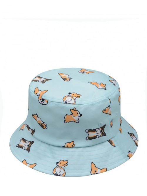 Bucket Hats Mens Womens Trends Fashion Bucket Hat - Corgi Blue - C31953D6X67 $22.36