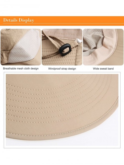 Sun Hats Women's Summer Cover Cap Anti-UV Sun Shade Hat with Bow Adjustable Hats - Khaki - CV182KHAXUL $22.77