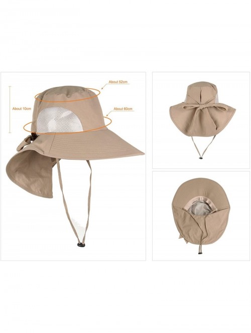 Sun Hats Women's Summer Cover Cap Anti-UV Sun Shade Hat with Bow Adjustable Hats - Khaki - CV182KHAXUL $22.77