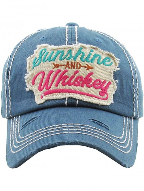 Baseball Caps Women's Sunshine & Whiskey Vintage Baseball Hat Cap - Blue - CI18WUEESTS $31.59