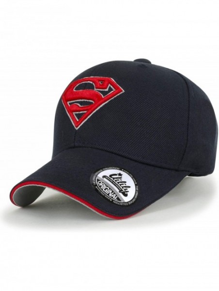 Baseball Caps Superman Shields Embroidery Vintage Baseball Cap Casual Trucker Hat - Navy - C918QN2RLQW $34.37