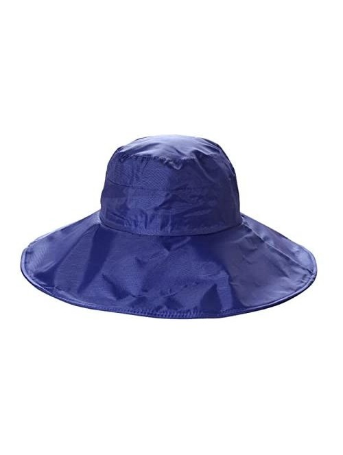 Rain Hats Outdoor UV Protection Rain Cap Waterproof Rain Hat Wide Brim Bucket Hat - Navy Blue - C1184X7Z7L7 $15.20