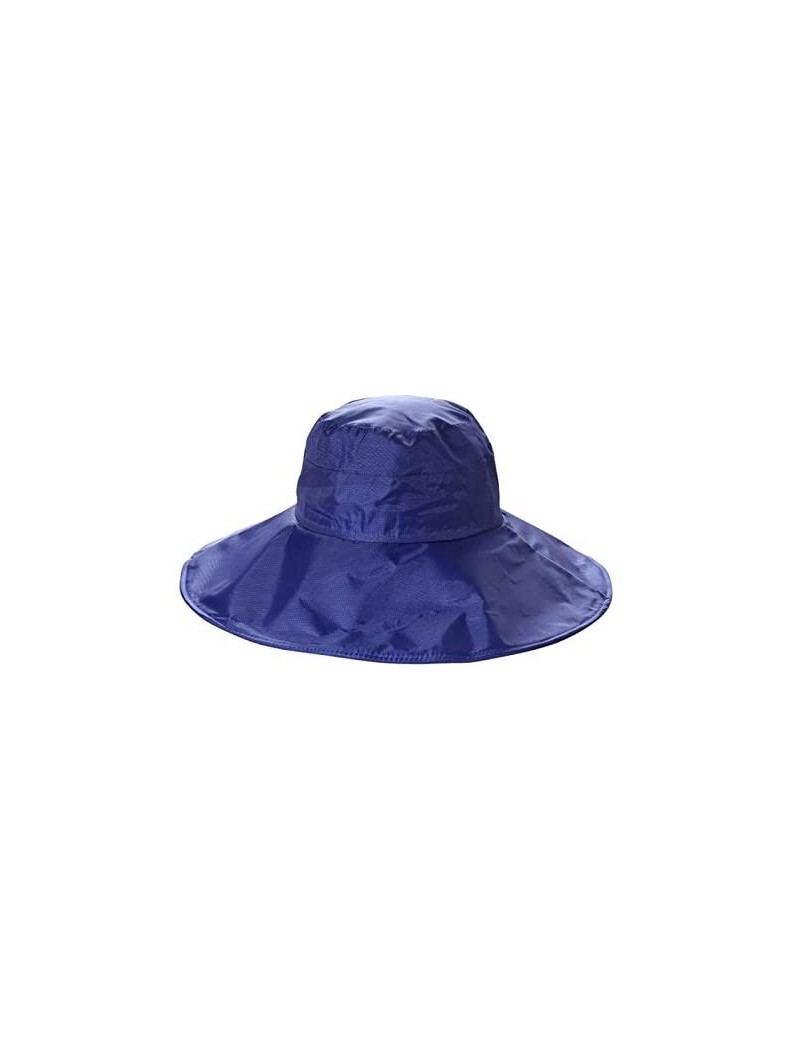 Rain Hats Outdoor UV Protection Rain Cap Waterproof Rain Hat Wide Brim Bucket Hat - Navy Blue - C1184X7Z7L7 $15.20