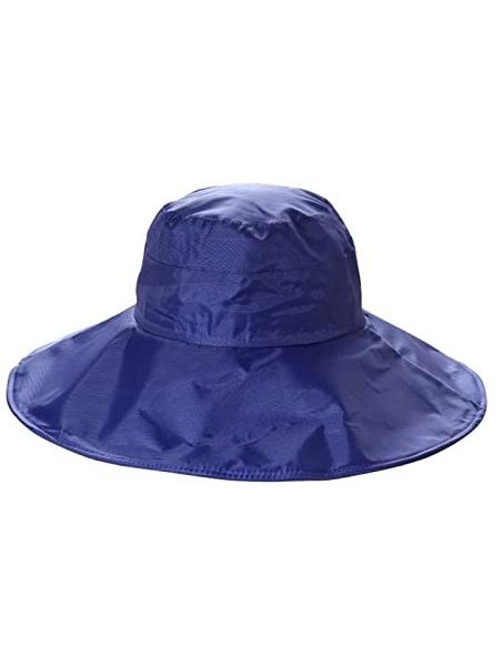 Rain Hats Outdoor UV Protection Rain Cap Waterproof Rain Hat Wide Brim Bucket Hat - Navy Blue - C1184X7Z7L7 $15.20