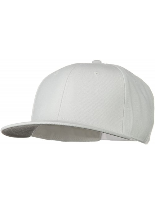 Baseball Caps Wool Blend Flat Visor Pro Style Snapback Cap - White - White - CV11918IK0L $14.43