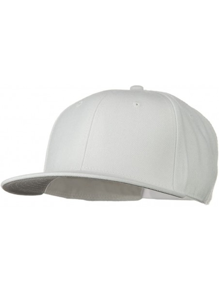 Baseball Caps Wool Blend Flat Visor Pro Style Snapback Cap - White - White - CV11918IK0L $14.43