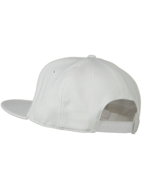 Baseball Caps Wool Blend Flat Visor Pro Style Snapback Cap - White - White - CV11918IK0L $14.43