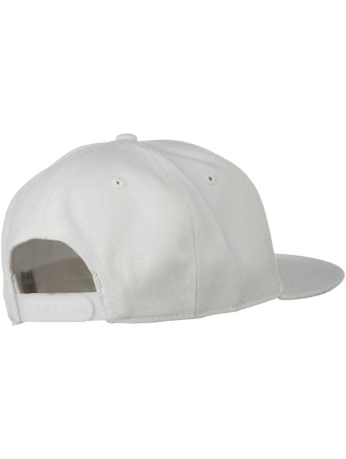 Baseball Caps Wool Blend Flat Visor Pro Style Snapback Cap - White - White - CV11918IK0L $14.43