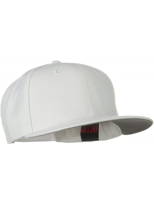 Baseball Caps Wool Blend Flat Visor Pro Style Snapback Cap - White - White - CV11918IK0L $14.43