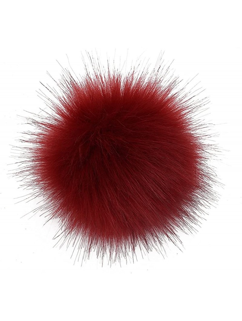 Skullies & Beanies Multicolor Small Faux Fur Pom Pom Ball for Beanie Hat DIY Accessories New - Burgundy - CX18958XRAE $13.11