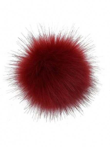 Skullies & Beanies Multicolor Small Faux Fur Pom Pom Ball for Beanie Hat DIY Accessories New - Burgundy - CX18958XRAE $13.11