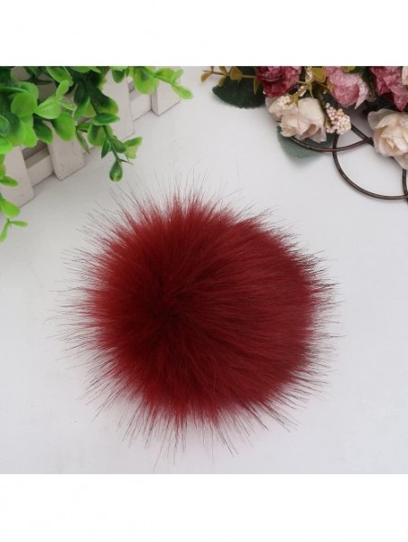 Skullies & Beanies Multicolor Small Faux Fur Pom Pom Ball for Beanie Hat DIY Accessories New - Burgundy - CX18958XRAE $13.11