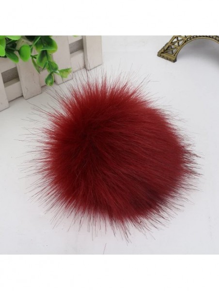 Skullies & Beanies Multicolor Small Faux Fur Pom Pom Ball for Beanie Hat DIY Accessories New - Burgundy - CX18958XRAE $13.11