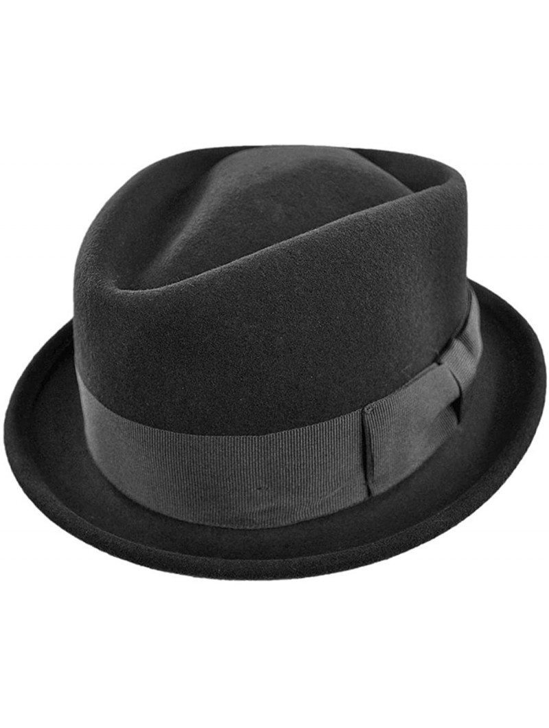 Fedoras Black Crushable Diamond Crown Fedora - Black - C8114H60PHN $54.38