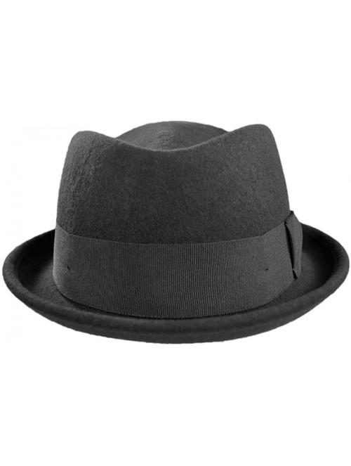 Fedoras Black Crushable Diamond Crown Fedora - Black - C8114H60PHN $54.38