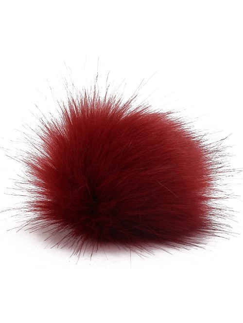 Skullies & Beanies Multicolor Small Faux Fur Pom Pom Ball for Beanie Hat DIY Accessories New - Burgundy - CX18958XRAE $13.11