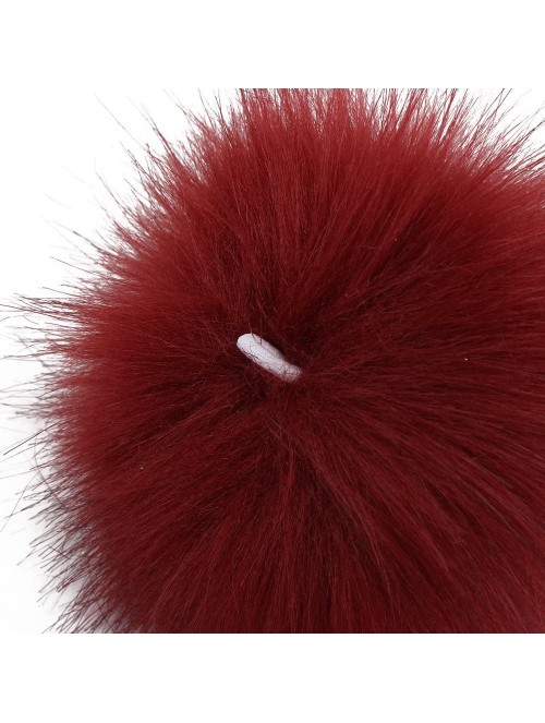 Skullies & Beanies Multicolor Small Faux Fur Pom Pom Ball for Beanie Hat DIY Accessories New - Burgundy - CX18958XRAE $13.11