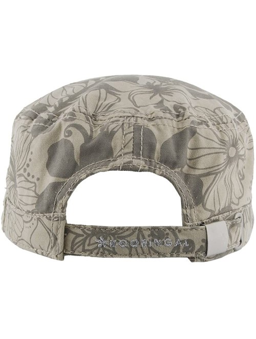 Sun Hats Womens Mao Cap UV Sun Protection - Military Style Floral Print Pink - CB12FHVIJT7 $40.94