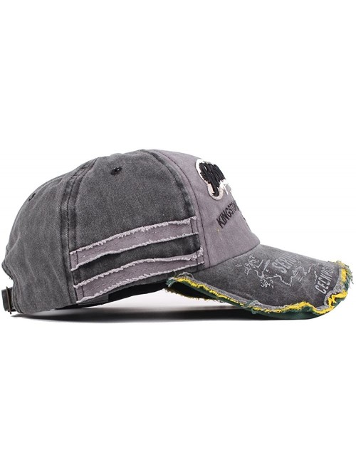 Baseball Caps Washed Cotton Baseball Caps Adjustable Snapback Embroidered Trucker Hat - Dfh110blackgrey - CU187RIE57Z $16.65