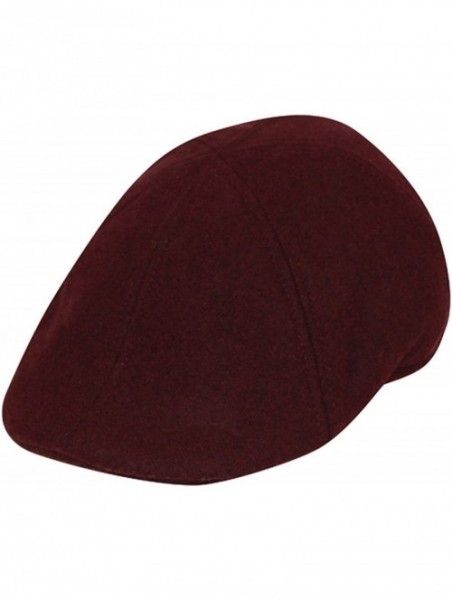 Newsboy Caps Men's Wool Blend Newsboy Duckbill Driving Cap Ivy - Burgundy - CW12NZZ33N0 $24.20